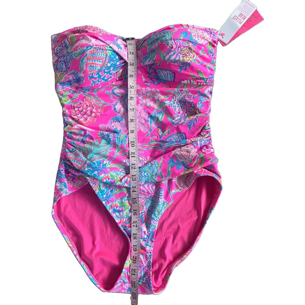 Lilly Pulitzer Flamenco One Piece Swimsuit Shell Me Something Good Size 14 - Picture 11 of 12